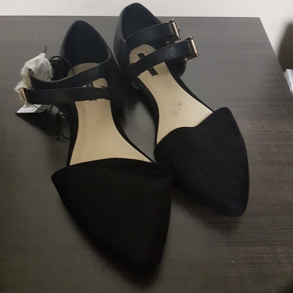Forever 21 Double Ankle Strap D'orsay Flats Black